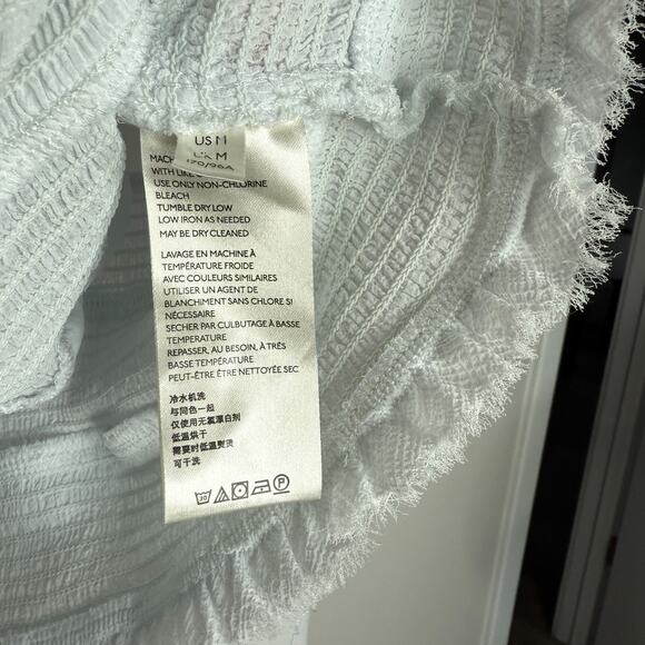 Free People Womens Lolita Blouse Medium White Boho Cottagecore Coquette Milkmade - Picture 6 of 8